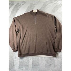 Tommy Bahama Sweater Men's Size XL Brown  1/4 Zip Pullover Warm Comfort Preppy